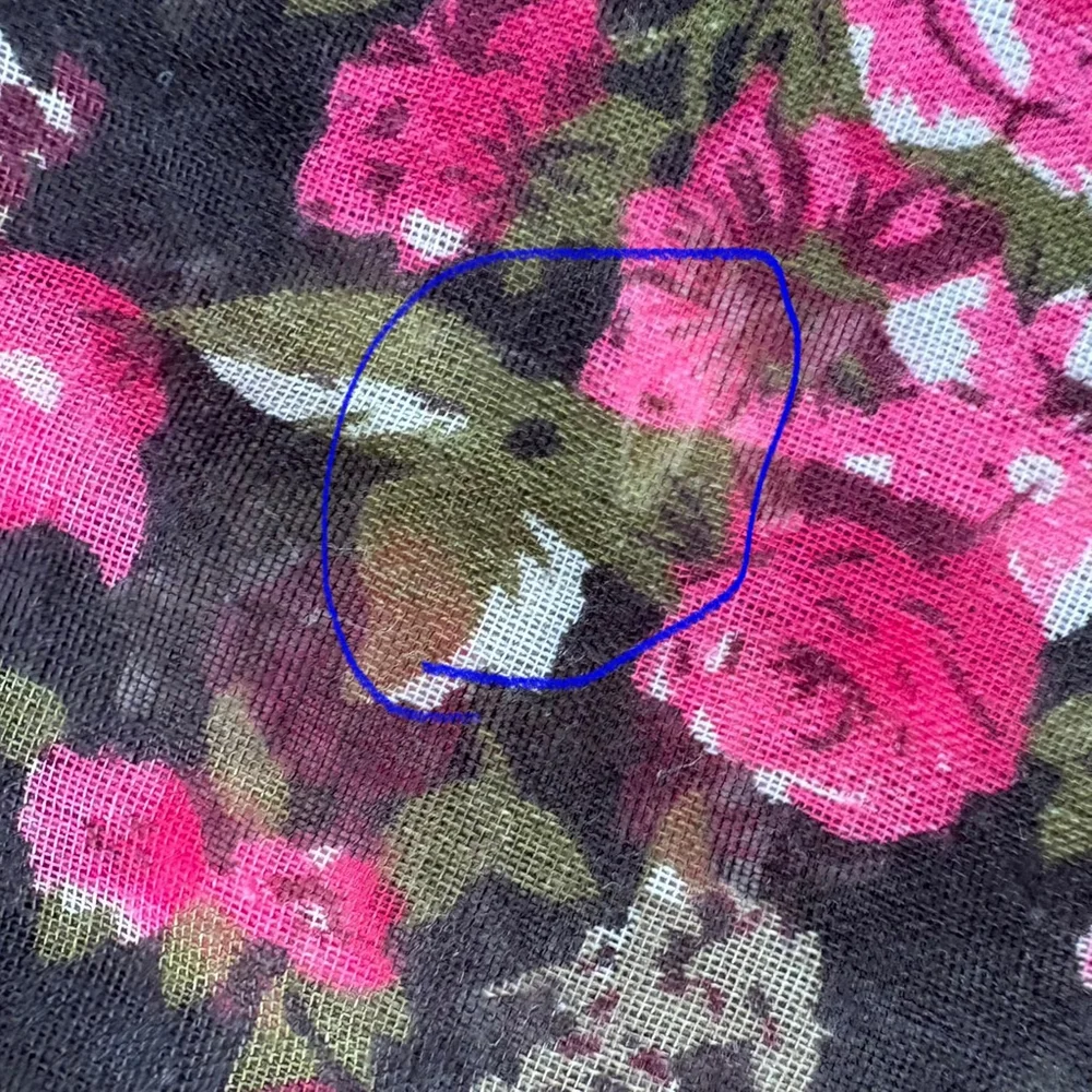 Black Pink Rose Floral Infinity Scarf